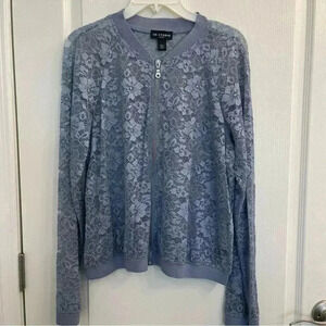 Sheer Floral Lace Long Sleeve Jacket by I.N. Studio